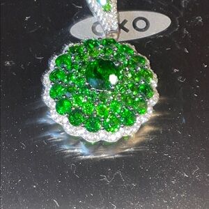 925 Silver Green Chrome Diopside Gemstone Pendant